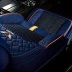 Fundas Asientos Autos Universal Cuero Legítimo + Juego Cubre Alfombra Premium