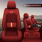 Fundas Asientos Autos Universal Cuero Legítimo + Juego Cubre Alfombra Premium